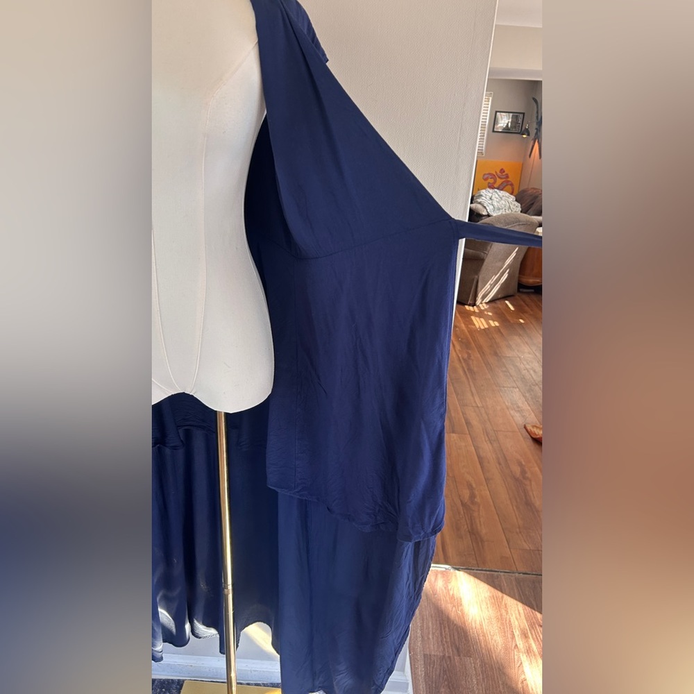 L*SPACE Goa Wrap Maxi Dress Midnight Blue Euro Summer Coastal Boho Resort Size S - Picture 7 of 14